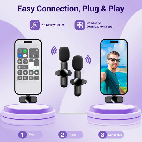 Wireless Stereo Lavalier Microphone